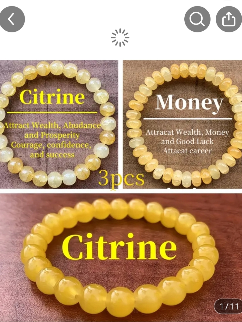 3 Piece  Agate Beaded Bracelets
